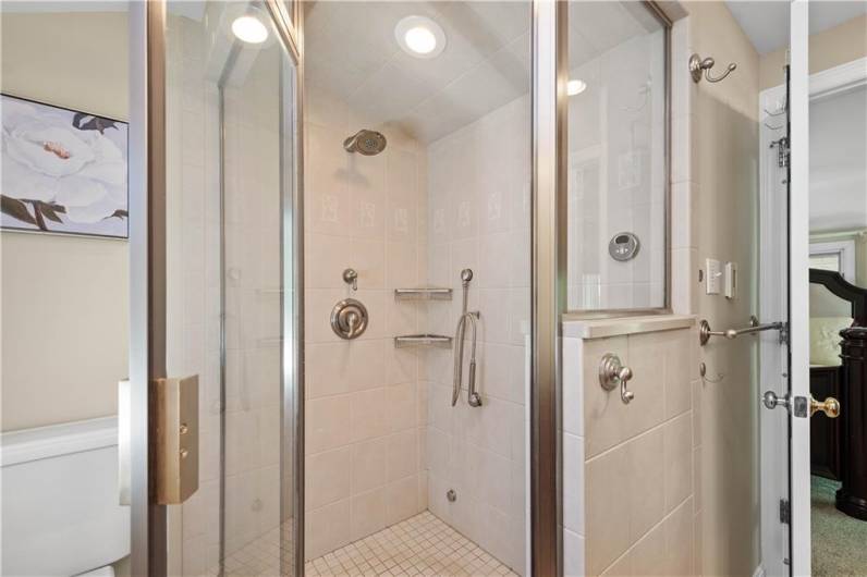 The owners updated full bath features a tiled shower and floor beautiful vanity.