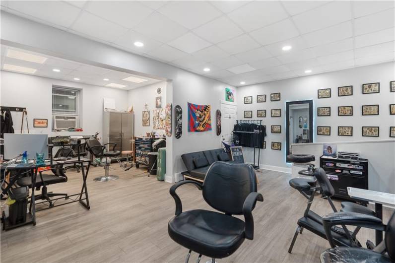 This space is currently being used by the owner and overflow for the craft store.
