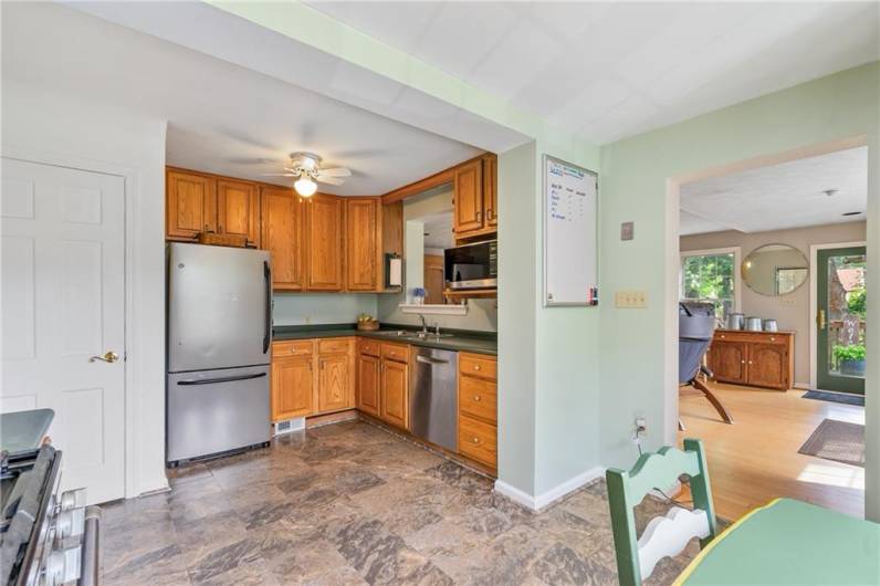 kitchen open to family makes these spaces feel well connected