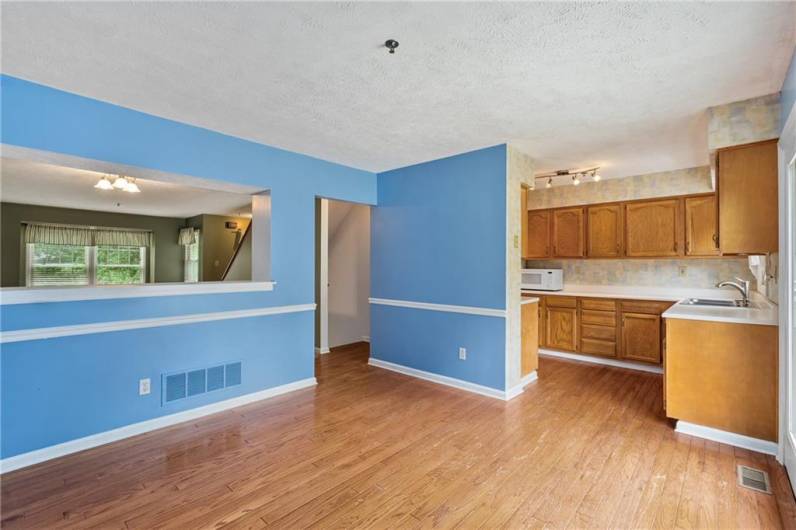 Spacious dining room just off the kitchen