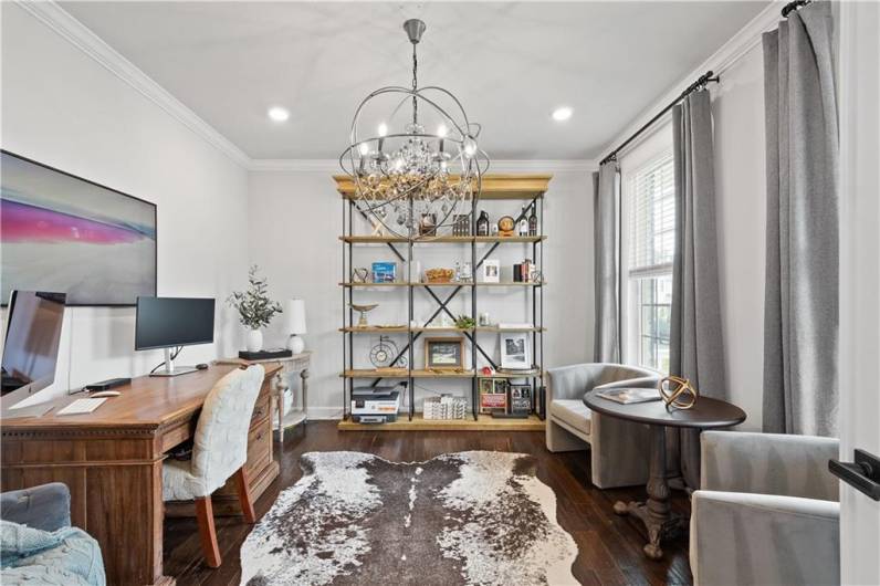 Private home office with French Doors.