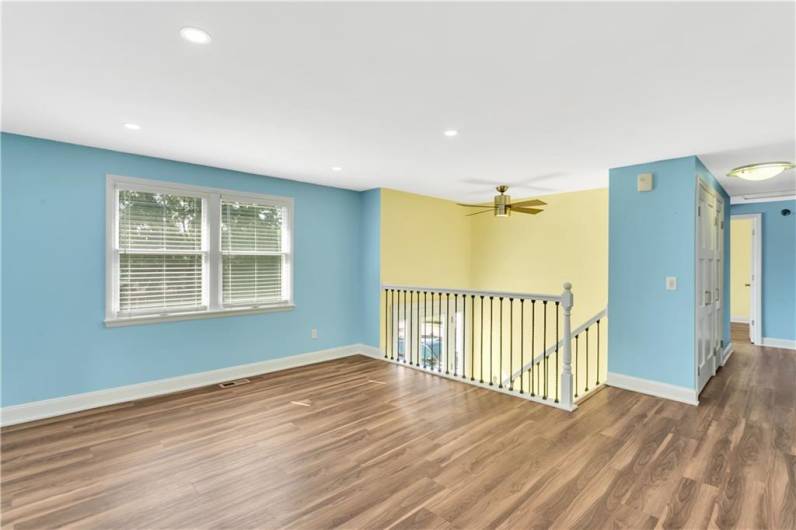 View of entryway, updated railing.