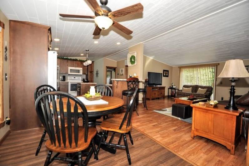 Kitchen has an informal eating area and a breakfast bar.   Ohh so nice.