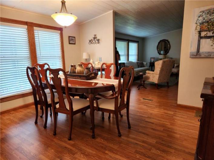 Formal diningroom, notice the open doorways so furniture moves in and out easily.