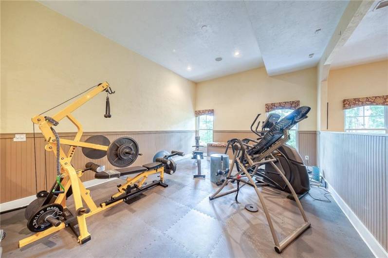 Lower level exercise room