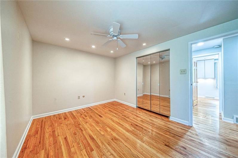 Double wide mirrored closet.