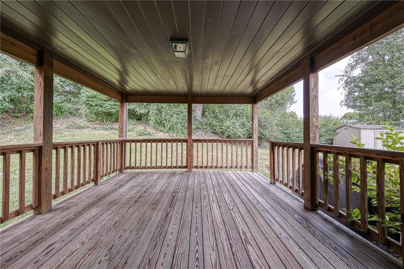 Large deck with PRIVACY.