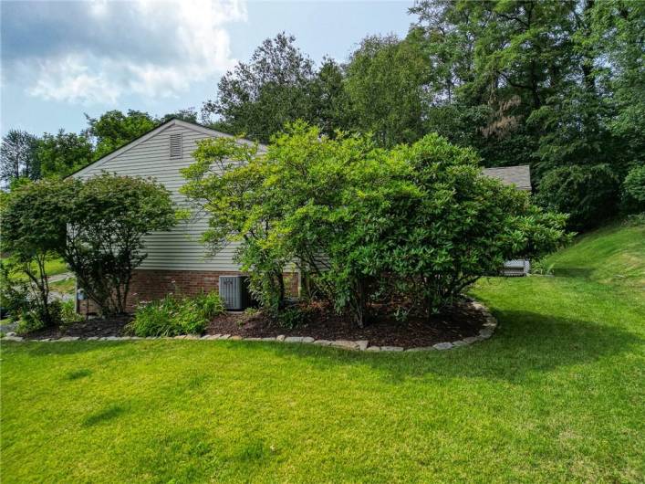 Even the side yard is nicely landscaped.