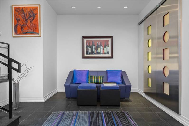 Note the art deco-like lighted doors to the utilitiy area