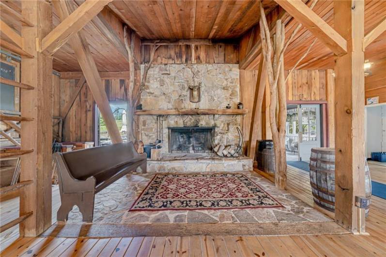 Rustic Clubhouse with 3 apartments above.