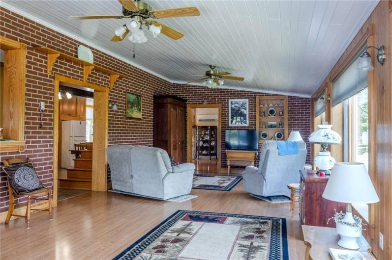 Light and bright family room/TV room... Walls of windows