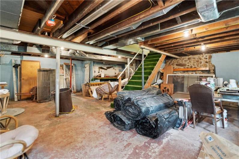 Large basement with fireplace, ready for a gameroom