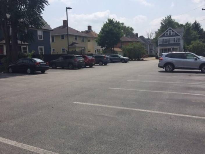 Ample parking in paved and striped lot