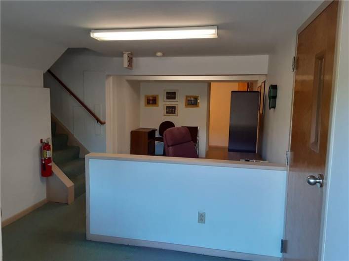 ADA compatible entrance off of paring lot interior