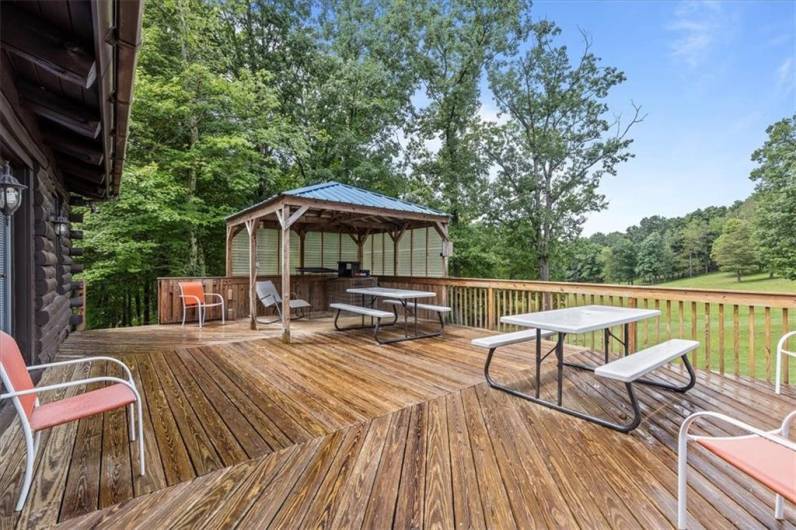 Back Deck, Access from Master Bedroom. Covered spot for a hot tub.