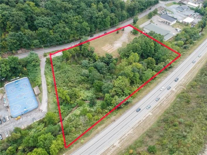 This is facing southeast with property outline