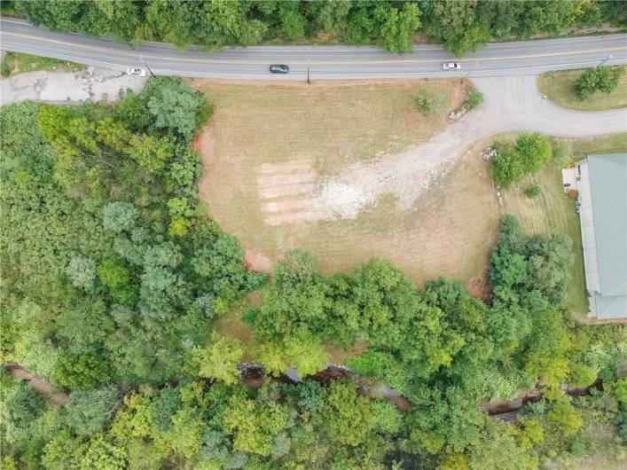 This overhead shows Bear Run that runs along the back of the property. Thsi property can be developed into many retail and commercial opportunities!