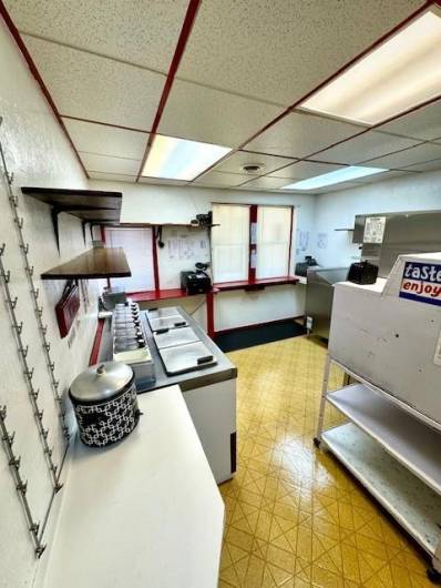 interior of business service window