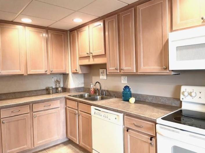 with maple cabinetry