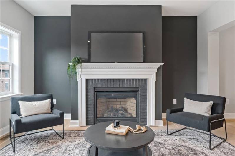 Photos are a representation of finish options. Home currently drywalled. Amazing opportunity for buyer to select finishes including flooring, cabinets, countertops and more. Right now fireplace is to drywall stage.