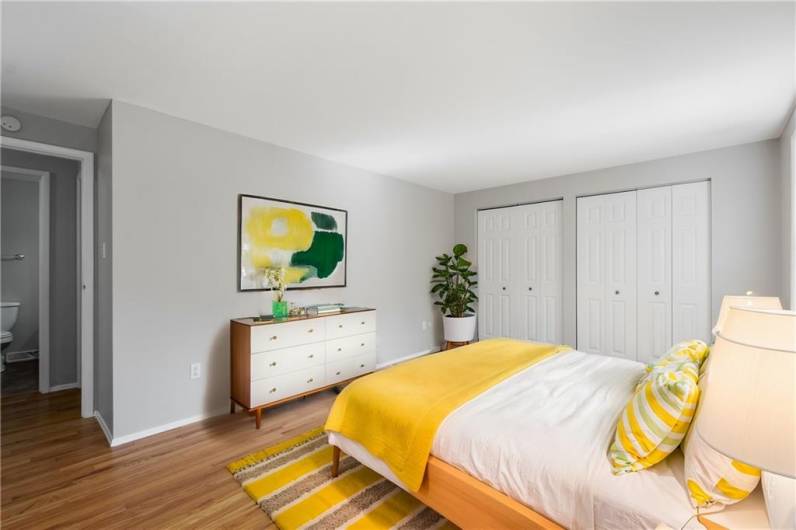 2nd Bedroom with tons of natural light and double closets.