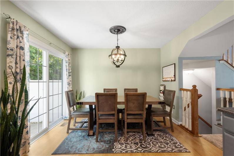 Bright and light dining area with easy access to the back patio.