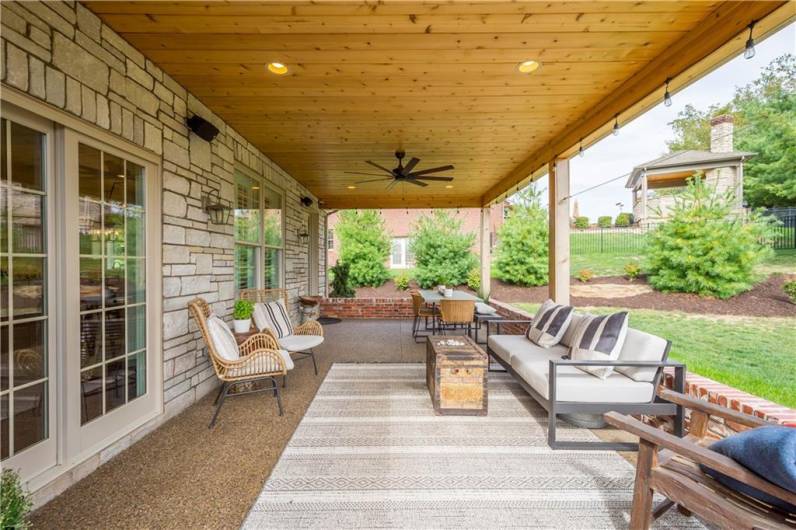 Incredible outdoor space. Easy access into the Kitchen and Family Room.