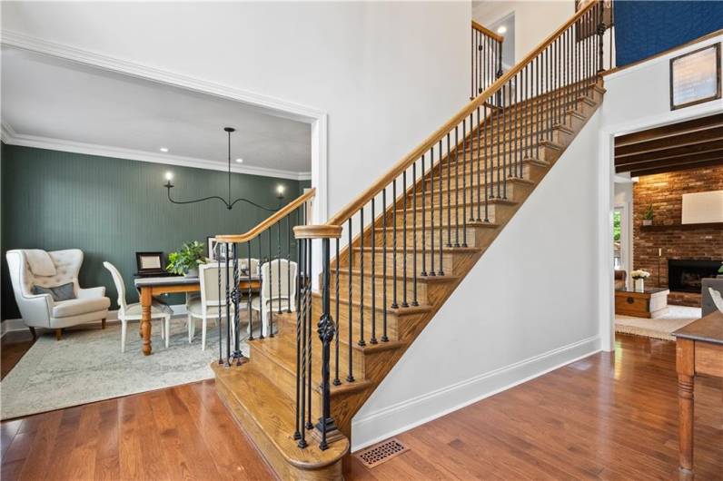 View from the Den to the Foyer and Dining Room.