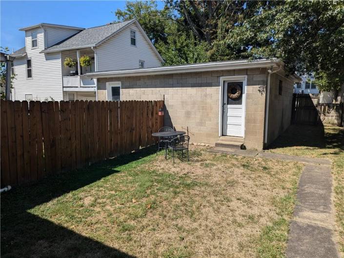 Garage from backyard