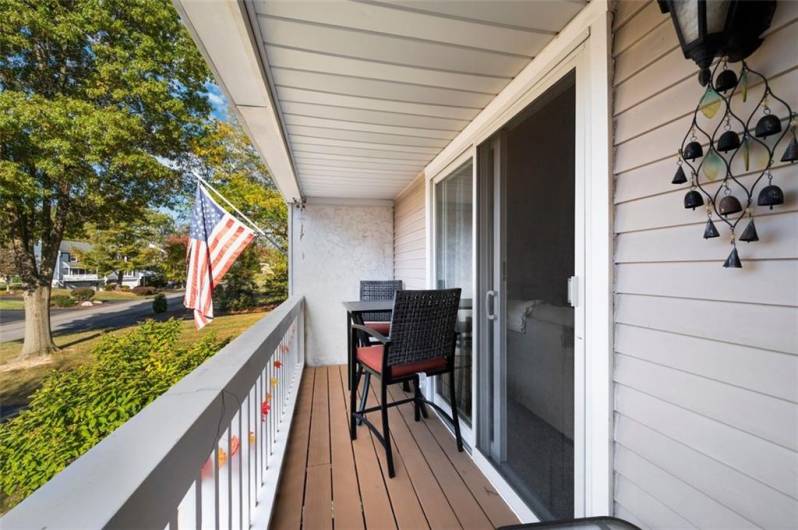 Enjoy your morning coffee on the front balcony