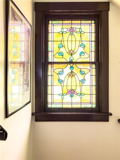 Lovely Stained Glass Window allows for Natural Light on the Landing