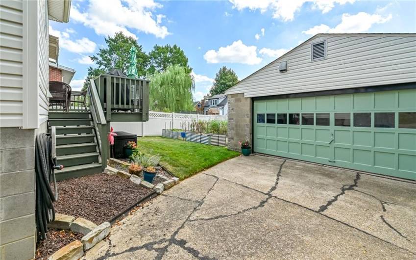 Large Two Car Detached Garage ~ Notice the Door Color matches the House Exterior Doors!