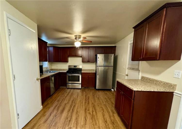 Spacious kitchen with pantry closet