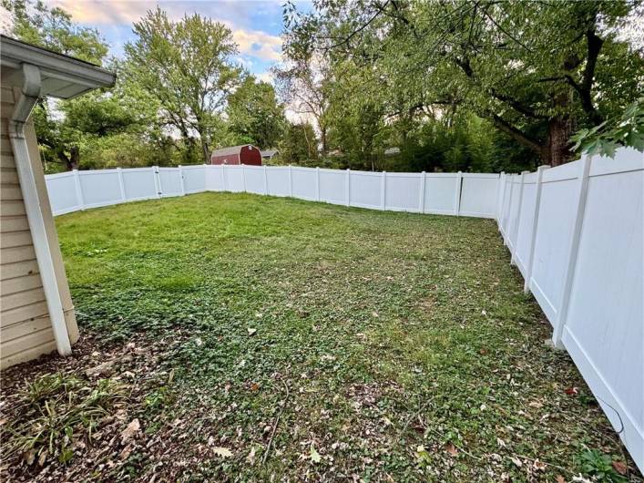 Fenced in area of yard