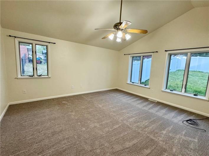 Largest of four bedrooms with cathedral ceiling