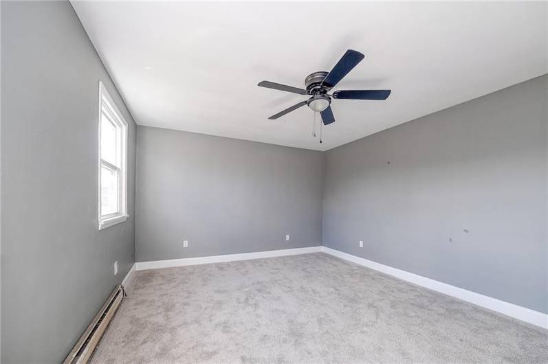 FL 2 BDRM 2WALL TO WALL CARPET, CEILING FAN/LIGHT, BASEBOARD HEAT FOR ADDED COMFORT.  APPROX. SIZE 13'X10'.