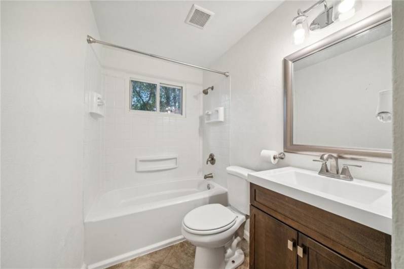 Full bathroom on main level - freshly renovated.