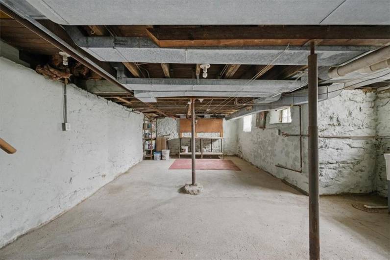 Laundry area in the basement