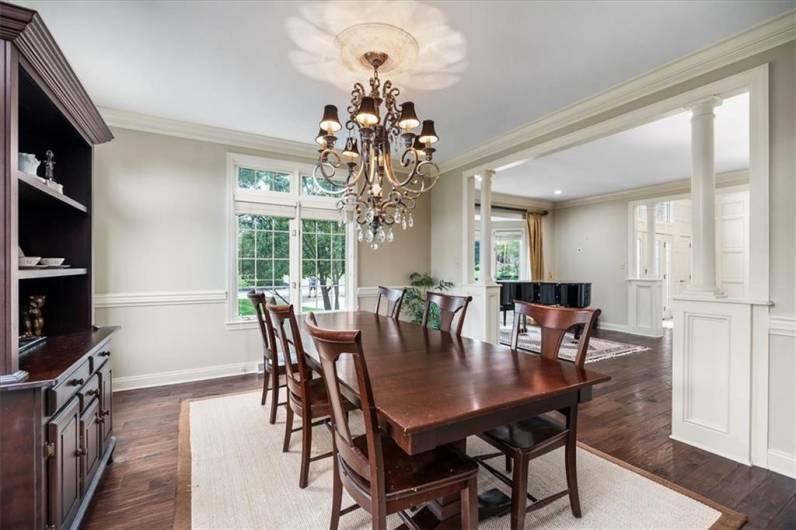 Entertain in this stately dining room.