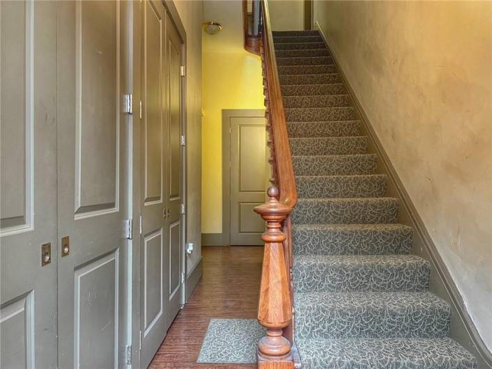 Beautifully restored hallway entry and staircase