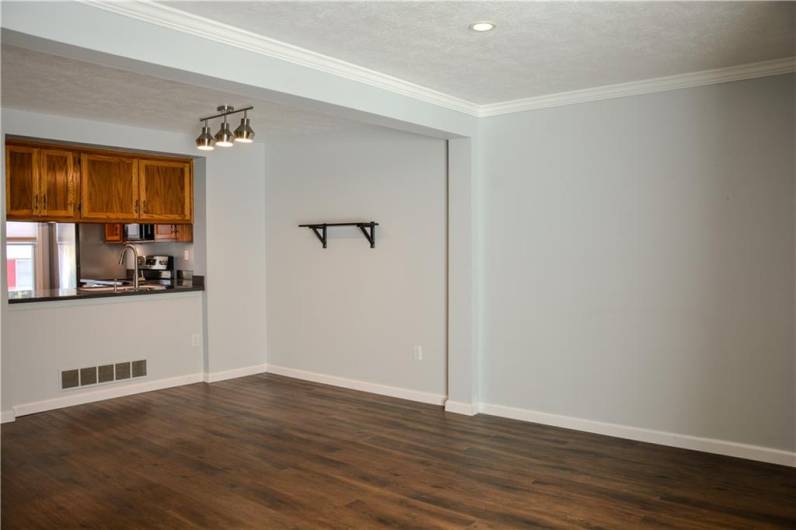 Beautiful new flooring in dining area