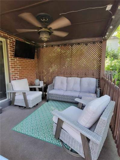 Covered Deck is great for relaing outdoors.