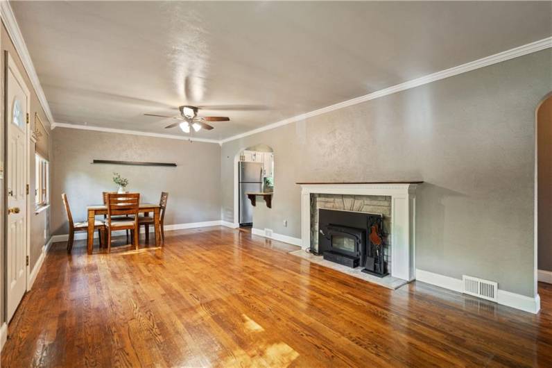 Long View from the Living Room to Dining Area