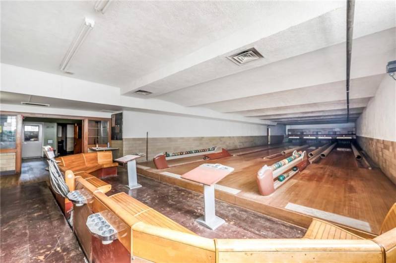Lower level bowling alley