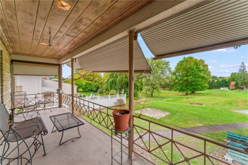 Back Covered 21x6 Covered Porch overlooking BIG Level Back Yard