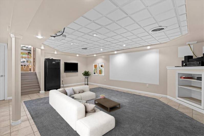 Virtually Staged theatre room/game room