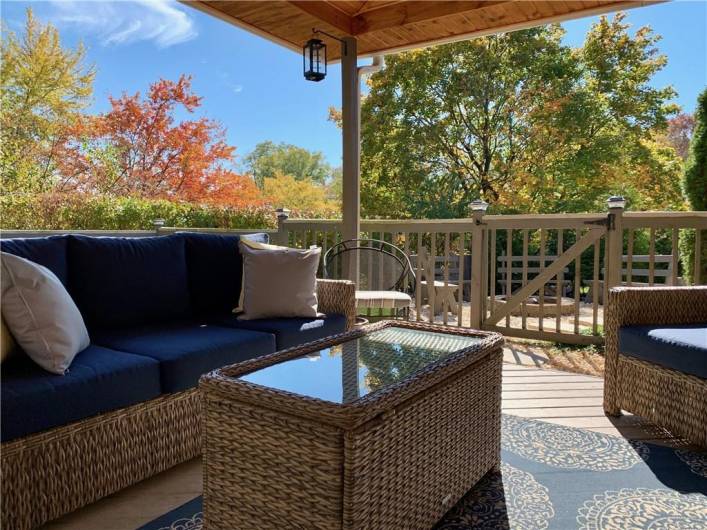 Covered patio with furniture