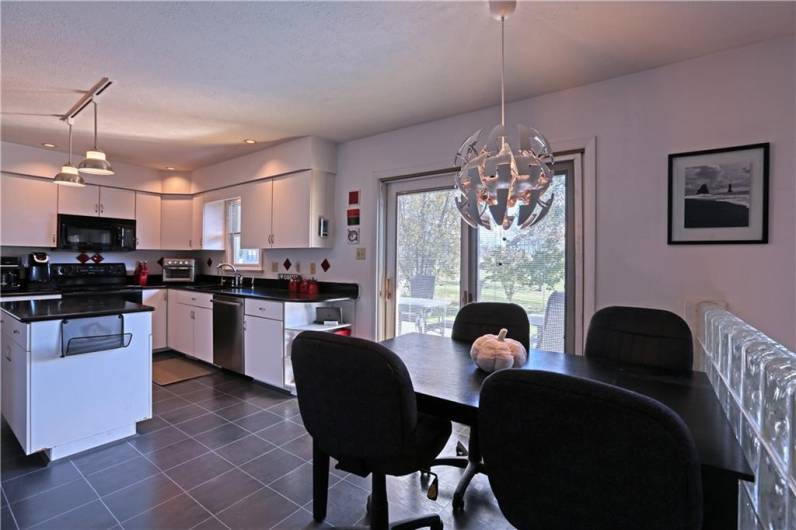 This eat-in kitchen is 10' X 20' with wonderful access to the deck and view of the back yard.