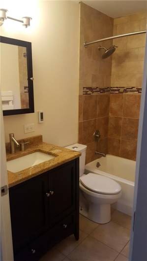 Unit #2 - Bath with heated floors and towel rack