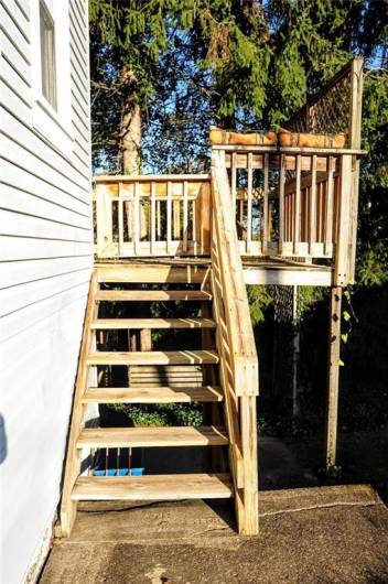 The steps leading to the back deck